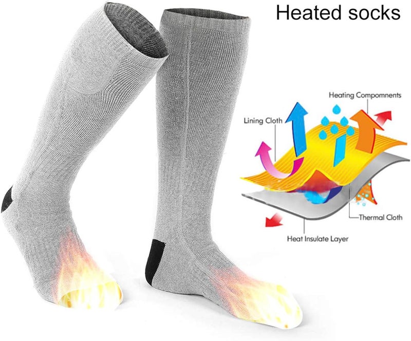woobles Heated Socks, Electric Battery Operated Powered Thermal Cotton Socks Winter Foot Warmer for Hiking Hunting Ice Fishing - Image 3
